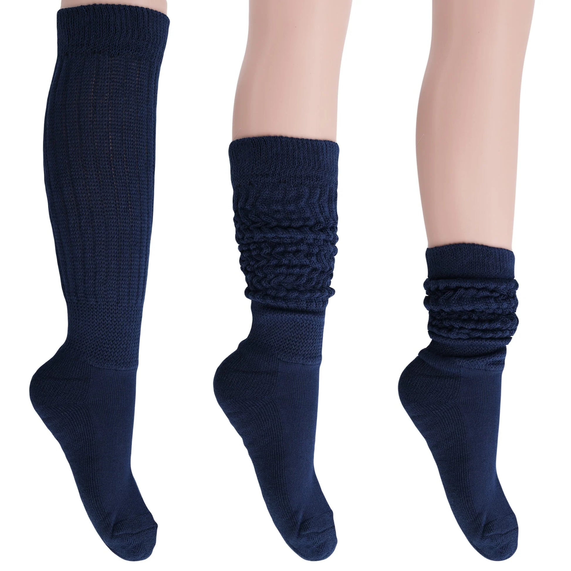 Women'S Extra Long Heavy Slouch Socks – 6 Pairs, Size 9-11 | Soft Cotton, Retro & Versatile