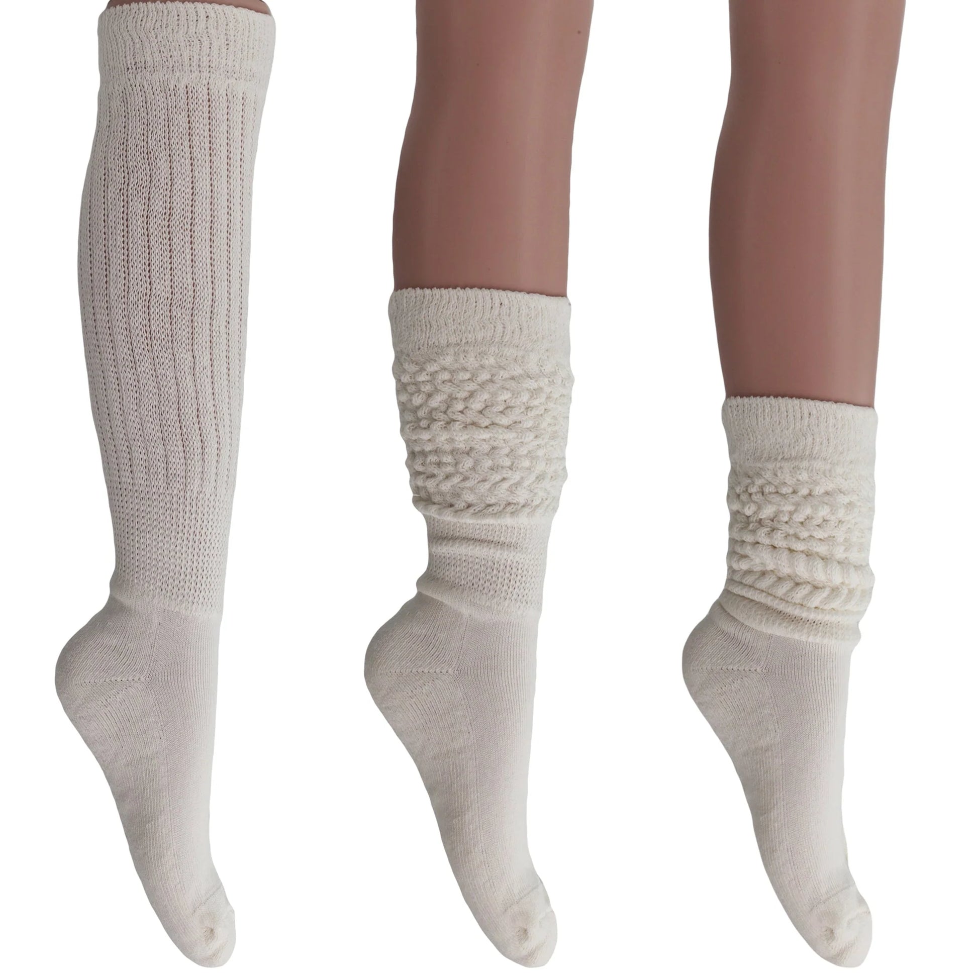Women'S Extra Long Heavy Slouch Socks – 6 Pairs, Size 9-11 | Soft Cotton, Retro & Versatile