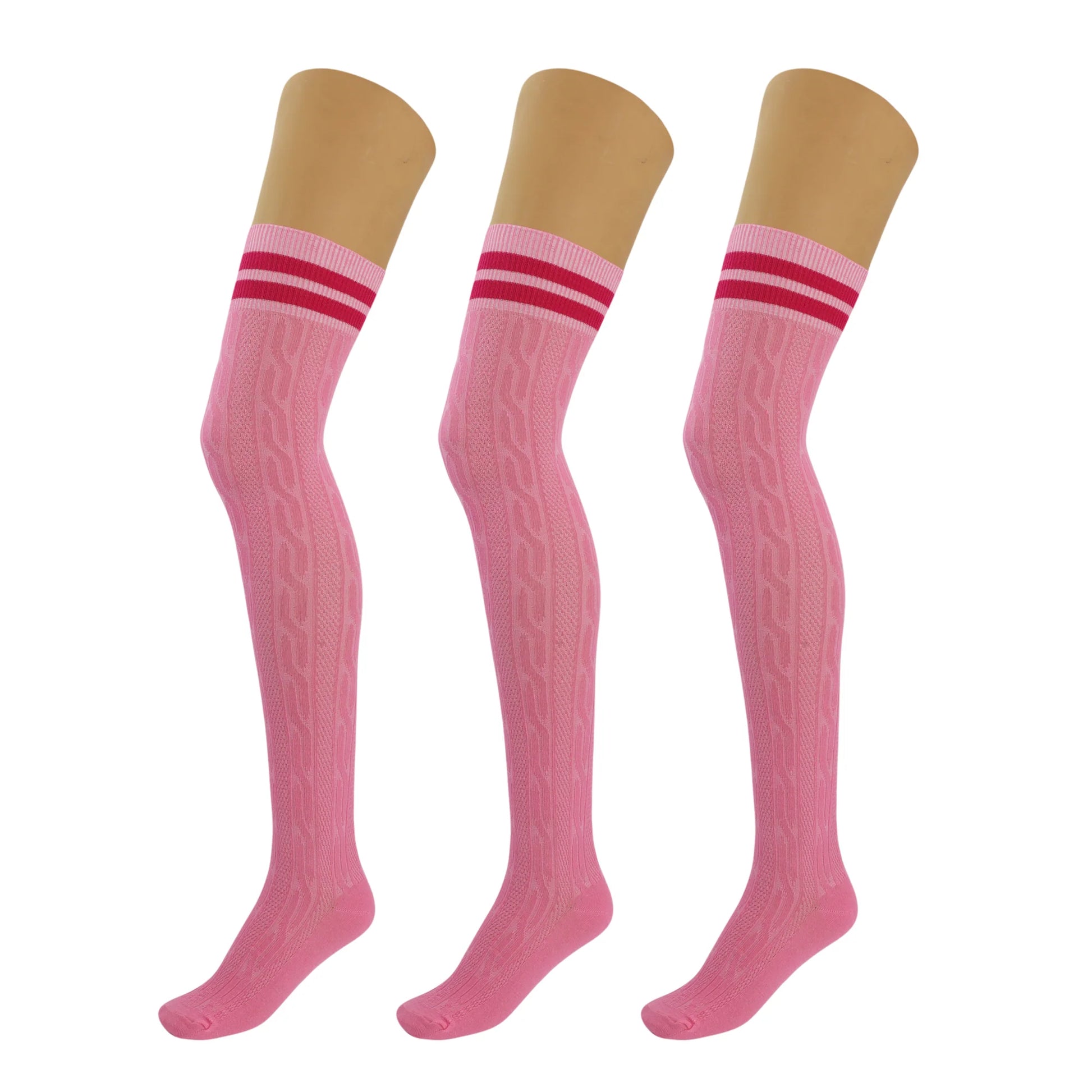 3 Pairs Over-The-Knee Thigh-High Socks for Women – Warm Boot Stockings, Soft & Stretchy Knit, US Size 5-10