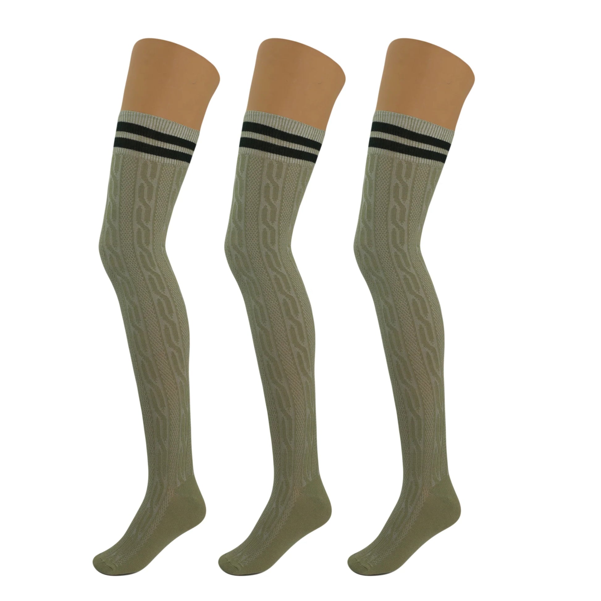 3 Pairs Over-The-Knee Thigh-High Socks for Women – Warm Boot Stockings, Soft & Stretchy Knit, US Size 5-10