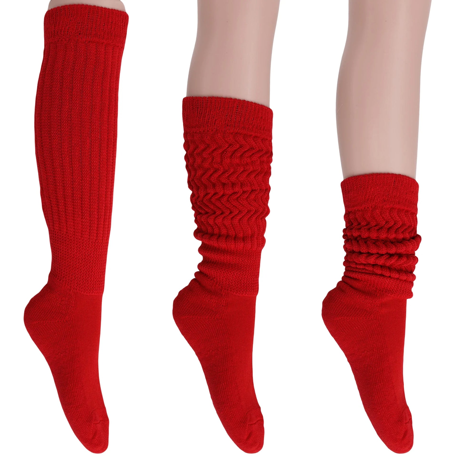 Women'S Extra Long Heavy Slouch Socks – 6 Pairs, Size 9-11 | Soft Cotton, Retro & Versatile